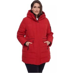 Alpine North Womens KOOTNEY Mid-Length Red Winter Parka Puffer Jacket Coat Sz 4X